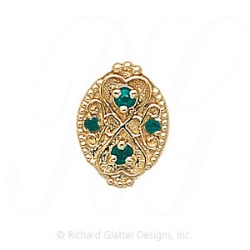 GS180 E - 14 Karat Gold Emerald Slide 